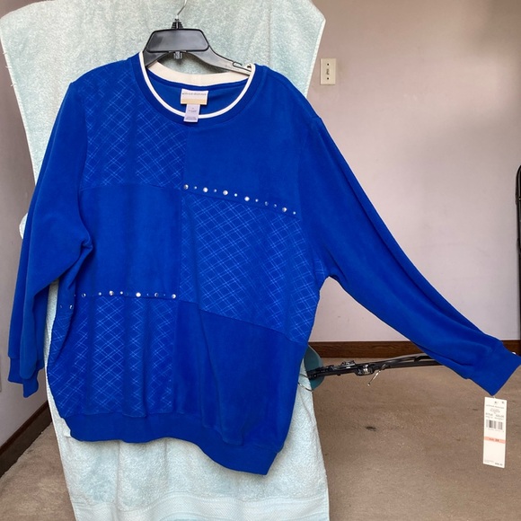 Alfred Dunner Tops - Offer$18 Alfred Dunner pullover blue top with bling details 2X